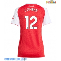 Camisa de time de futebol Arsenal Jurrien Timber #12 Replicas 1º Equipamento Feminina 2025-26 Manga Curta
